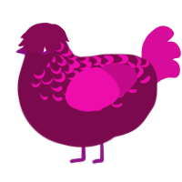 Raspberry Tart, a wine and fuchsia chicken with a half-lace pattern