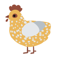 A honey and mist chicken with a speckle pattern