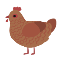 A brown and russet chicken with a lace pattern