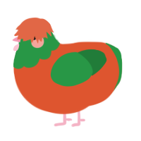 Spaghetti, a vermilion and viridian chicken with a head pattern