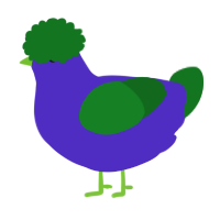 A indigo and leaf chicken