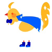 A white and gold chicken with a head pattern