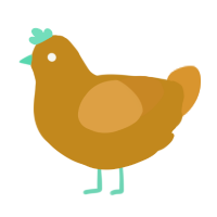 Butterscotch, a ochre and orange chicken