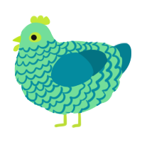 A spring and sea chicken with a lace pattern