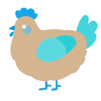 A beige and aqua chicken