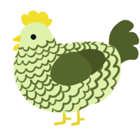 A apple and olive chicken with a lace pattern