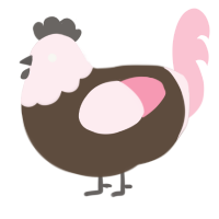 A bark and rose chicken with a head pattern