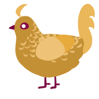 The EggCountant, a gold and honey chicken with a half-lace pattern