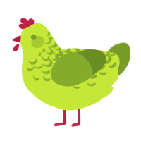 A lime and chartreuse chicken with a half-lace pattern