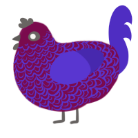 why, a wine and indigo chicken with a double-lace pattern