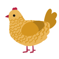 A honey and ochre chicken with a lace pattern