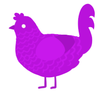 Thysen, a amethyst chicken with a lace pattern