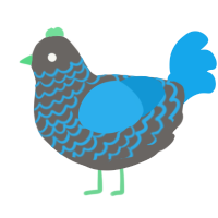 (unnamed), a grey and sky chicken with a lace pattern