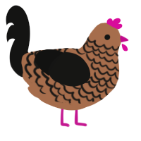 Cookie Sheet, a brown and black chicken with a lace pattern