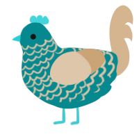 (unnamed), a teal and beige chicken with a lace pattern