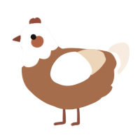 A brown and cream chicken with a head pattern
