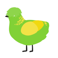 A grass and yellow chicken with a neck-band pattern