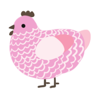 A pink and rose chicken with a lace pattern