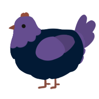 A tumblr and overcast chicken with a head pattern