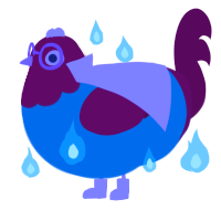 Blue Raspberry, a sapphire and wine chicken with a head pattern