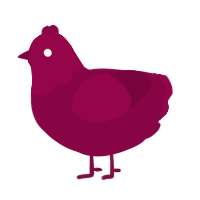 Maroon 8000, a maroon chicken with a head pattern