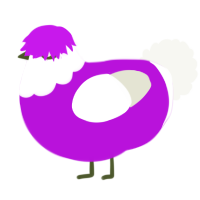 A amethyst and white chicken with a head pattern