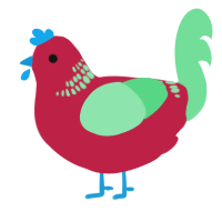 A crimson and spring chicken with a neck-band pattern