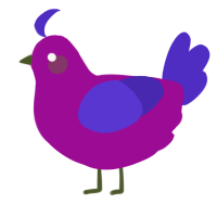 A plum and indigo chicken