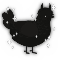 A black and sable chicken with a half-lace pattern