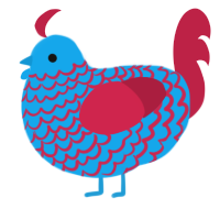 God bless America, a sky and crimson chicken with a lace pattern