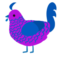 8010 enstars, a amethyst and ultramarine chicken with a lace pattern