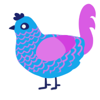 Wants To Dance, a sky and orchid chicken with a lace pattern