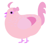 Barbie, a rose and pink chicken with a half-lace pattern