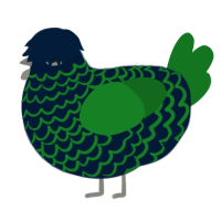 A tumblr and leaf chicken with a lace pattern