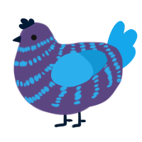 Raspberry Soda, a overcast and sky chicken with a bar pattern