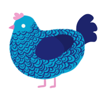 Towards the Sky, a cerulean and navy chicken with a double-lace pattern