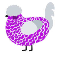 A amethyst and mist chicken with a lace pattern