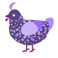 Block of Amethyst, a overcast and lilac chicken with a speckle pattern