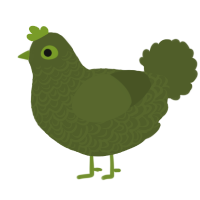 A olive chicken with a double-lace pattern
