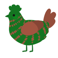 A leaf and russet chicken with a bar pattern