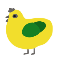 A yellow and leaf chicken