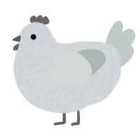 Mist, a mist and silver chicken with a lace pattern