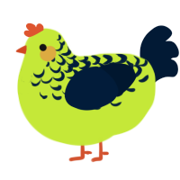 A lime and tumblr chicken with a half-lace pattern