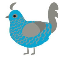 A cerulean and ash chicken with a lace pattern