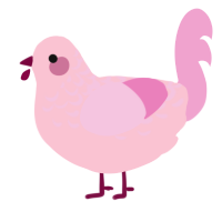 A rose and pink chicken with a half-lace pattern