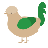 A beige and viridian chicken
