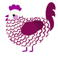 A white and wine chicken with a lace pattern