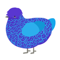 sour blue raspberry, a indigo and sky chicken with a double-lace pattern