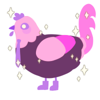 birthday, a overcast and lavender chicken with a head pattern