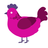 (unnamed), a fuchsia and wine chicken with a neck-speckle pattern